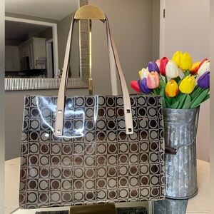 Ferragamo vinyl tote with pouch